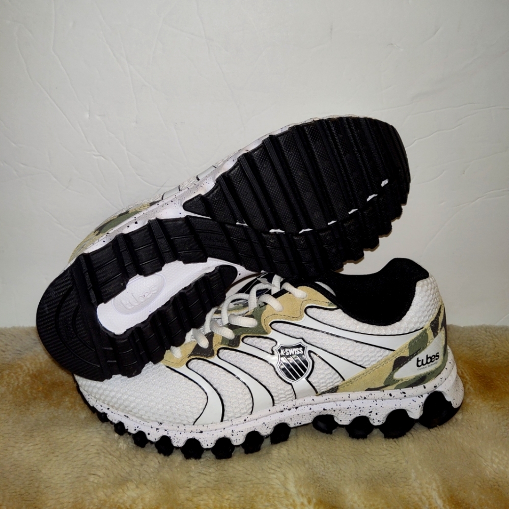 K-Swiss Tubes 200 Training SneakersWhite/Camo/SpeckleMen's Sz 7/Women's Sz 8.5